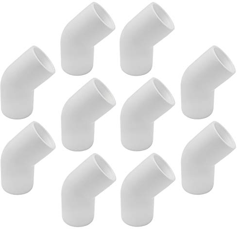 SDTC Tech 10 Stück 1,9 cm 45 Grad Winkel PVC Fitting Möbel Grade Rohrverbinder für DIY PVC Regal Garten Stützstruktur Lagerung Rahmen