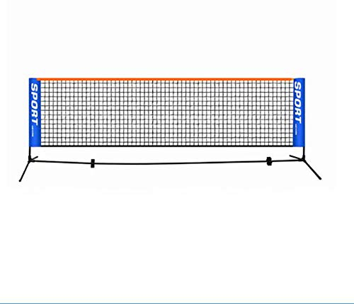 GYKLY Tragbares 3-6m Tennisnetz Standard Tennisnetz Wettkampf Trainingsnetz Rahmenloses Tennisschläger Sportnetz Badminton-6.1Meter