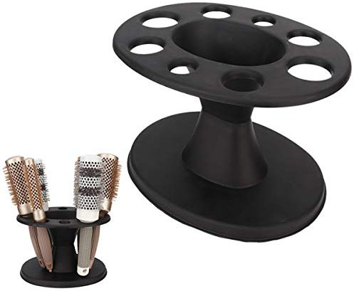 Winnfy Round Hair Comb Storage Stand, Salon & Home Use, Black, 1pc
