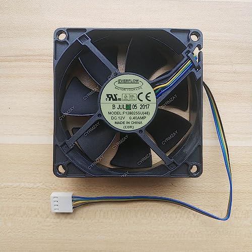 CYRMZAY Compatible for Everflow F128025SU 8025 8CM 80mm 80 * 80 * 25mm DC 12V 0.40A PWM CPU cooling fan