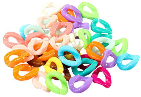 EXCEART 100 Pezzi Acrilici C- Clip Ganci Maglie di Catena di Plastica Anelli di Collegamento Aperti Connettori a Collegamento Rapido per Orecchini Collana Gioielli Fai da Te Fabbricazione