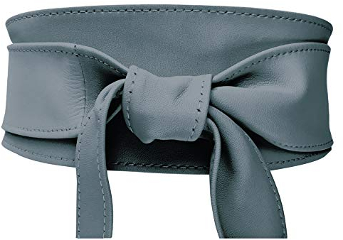 FISH IN THE SEA - Bindegürtel - Shark/Graublau - Premium - Taillengürtel - Wickelgürtel - aus Nappaleder - 8,5cm