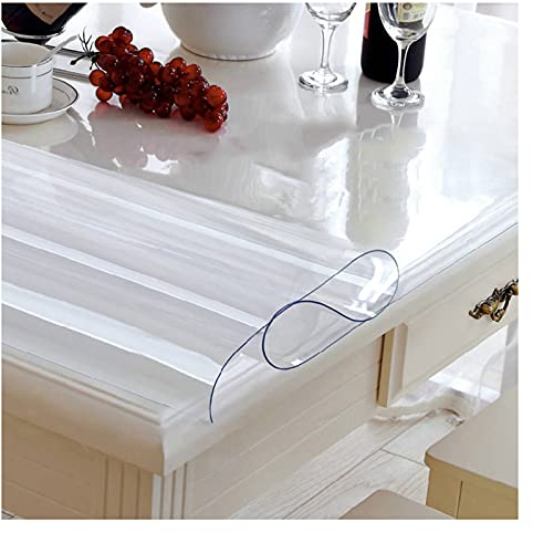 HJGHY Weiche Glas Tisch Tuch 2Mm Plastik Tischdecke Durchsichtig PVC Transparent Tischdecke 100% Ölbeständig Utschfest Rechteckigen Tisch Abdeckung pad für Sofa Tisch Esstisch,16 x 24 Inch(40x61cm)