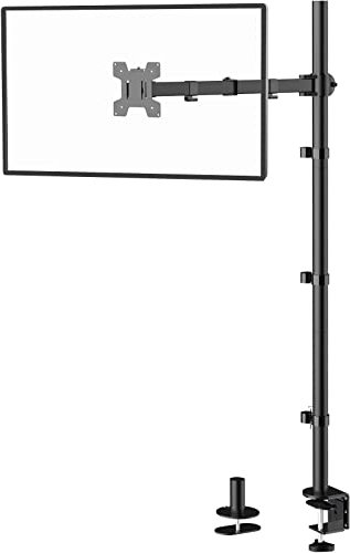 WALI Einzel-Monitorständer, Schreibtischhalterung, 99,1 cm hoch, Monitorständer, voll verstellbar, Gelenkarm für Computerbildschirme bis 81,3 cm, 10 kg (M001XXL), Schwarz