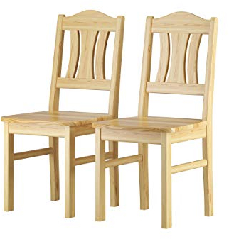 Erst-Holz Küchenstuhl robust Massivholzstuhl Kiefer Esszimmerstuhl Doppelpack oder Einzelstuhl V-90.71-26, Menge:Doppelpack