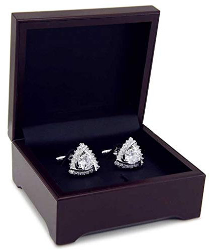 JZX Triángulo de Plata Transparente Camisa de circón Gemelos Manguito Uñas Francesa de los Hombres de Negocios Informal puños de Hombres y de Mujeres