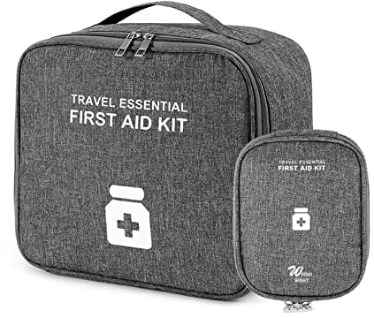 Liekadijiae Tragbar Medikamententasche, 2 Stück Reiseapotheke Tasche, Medikamententasche Tasche Reise Set, für Home, Schule, Office, Reisen, Outdoor (Grau)
