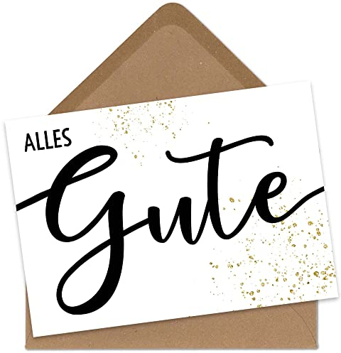 OWLBOOK Grußkarte - Alles Gute - Karte Postkarte Geschenkkarte mit Briefumschlag Geschenke Geschenkideen zu Weihnachten Geburtstag Ostern Glückwünsche