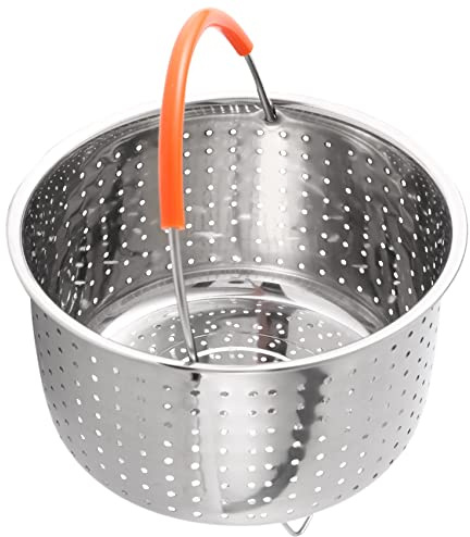 Lobamop Pentola A Pressione con Cestello per il in Acciaio Inossidabile con Manico Rivestito in Silicone Cestello per la Cottura A