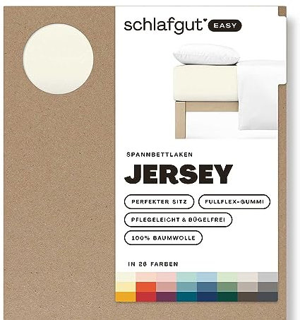 Schlafgut Easy Jersey Spannbettlaken 140x200 bis 160x200 Yellow Light, Spannbetttuch aus 100% Baumwolle