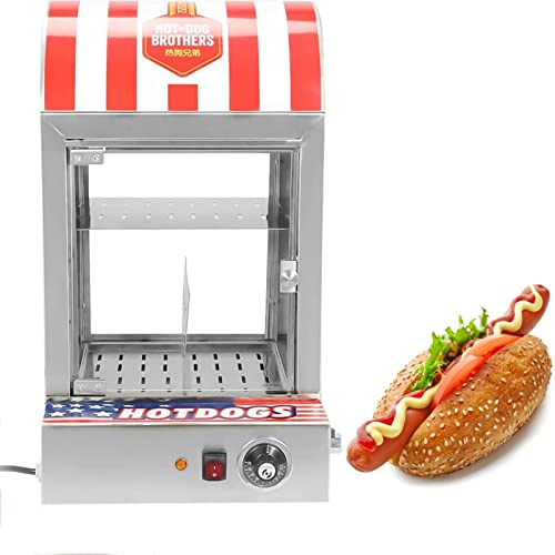 MEHAOC Hot Dog Steamer Machine, 220V Bun Sausage Heater 30-110℃ Warmer,Hot Dog Hut Steamer,Sausage Warmer for Commercial and Home