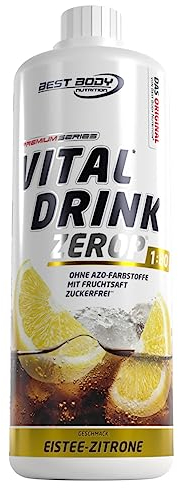 Best Body Nutrition Vital Drink ZEROP® - Eistee-Zitrone, Original Getränkekonzentrat - Sirup - zuckerfrei, 1:80 ergibt 80 Liter Fertiggetränk, 1000 ml
