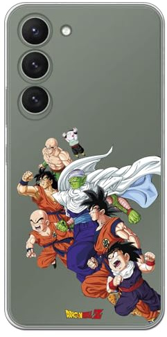 Personalaizer Offizielle Schutzhülle, kompatibel mit Samsung Galaxy S23, Dragon Ball Z, Multifiguren, Goku, Piccolo, Krillin Ten Shin Han, Flexible TPU-Silikonhülle, transparent