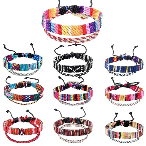 ZEFAN 20 Stück Freundschaftsbänder Set, Verstellbares Stoffarmband, Reines Handgefertigtes Buntes Seil Gewebtes Armband, Freundschaftsarmband Kinder, Frauen Männer Freundschaftsarmband