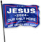 Flagge Jesus 2024 Our Only Hope, 90 x 152 cm, Make America Godly Again, Jesus Christus, Glaube, Flaggen, Polyester, patriotisches Banner für Haus, Hof, Außen, Innenbereich, Wanddekoration,