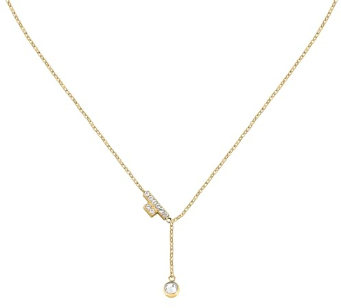 TRUSSARDI T-Logo Damen-Halskette aus Stahl, Zirkonia - TJAXC07