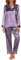 GAESHOW Pigiama Donna Estivo, Pigiama Donna Estivo in Raso con Bottoni, Pigiami Due Pezzi a Maniche Lunghe e Pantaloni Lunghi Morbido Comodo Set Pigiama S-XXL