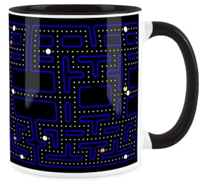 Purely Home Arcade Games Tasse – Vintage-Videospiele/Hobbys – schwarze Keramik-Tasse für Tee/Kaffee