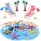 43 Stück Strand Mikrolandschaft, Miniatur Strand Deko, Mini Liegestuhl Strandkorb Sonnenschirm Kleine Palme Muscheln Deko Accessoires, für DIY Garten Beach Dekoration