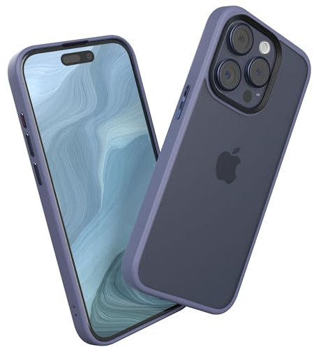 EAZY CASE - Hybrid Outdoor Case kompatibel mit iPhone 15 Pro Handyhülle für iPhone 15 Pro Hülle als Fallschutz schlanke Schutzhülle stoßfestes Cover in Matt Transparent/Hell Blau