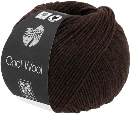 LANA GROSSA Cool Wool Uni | Extrafeine Merinowolle waschmaschinenfest und filzfrei | Handstrickgarn aus 100% Schurwolle (Merino extrafein) | 50g Wolle zum Stricken & Häkeln | 160m Garn FB 2113