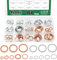 Keadic 160 pezzi, 16 misure, olio di scarico Plug Crush Washer Assortment Set, Copper & Aluminum Flat Gasket Seal for Cars Track and Motorcycle, M6 M8 M10 M12 M14 M16 M18 M20