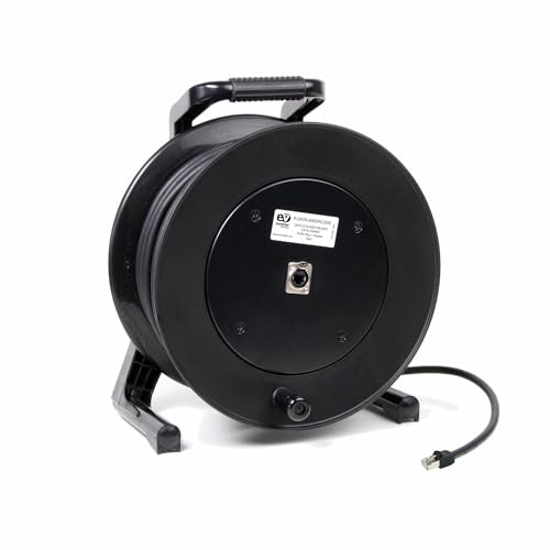 Emelec VíasCom R-DATA-6000/RC/50-50m Extra Flexible CAT6 SF/UTP BC Cable 4x2x23AWG Mounted Cable Holder with Body Type XLR and RJ45 50µ Chassis - Flexible PVC - Black