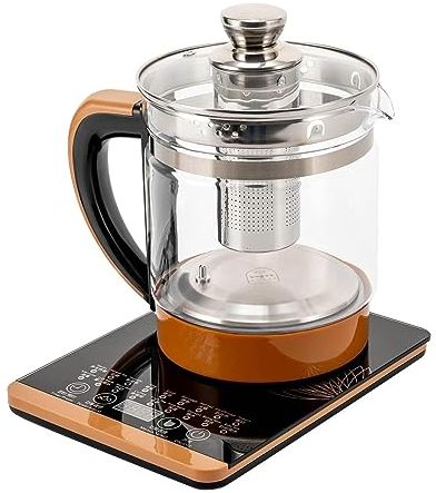Electric Glass Kettle for Boiling Water Tea Maker with Infuser Multifunction Kettle - Coffee Percolator Stew Pot Temperature Control