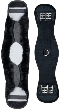 WALDHAUSEN Kurzgurt Lammfell, schwarz/schwarz, 75 cm | Farbe: schwarz , Größe: 75 cm