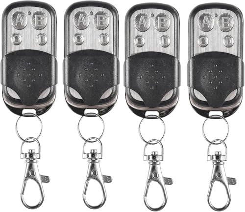 4pcs Telecommande Universelle Portail,Telecommande Garage Universelle sans Fil,pour Porte de Garage et Voiture,télécommande Universelle sans Fil Porte-clés Duplicateur(A)