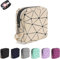 Trousse Maquillage Femme Petit Mini Pochette Rangement à Maquillage Kit Voyage Essentiels Produit Trousse de Toilette en PU Cuir Imperméable Cadeau pour Femme Fille Enfant Anniversaire(Beige-1pc)