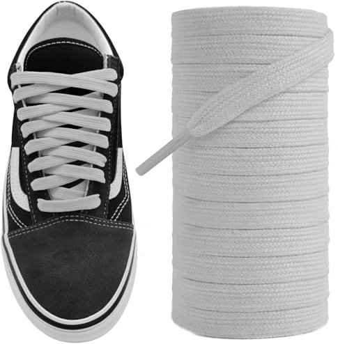 NDTEZUGT Lacci Piatti per Vans, 8mm di Larghezza Stringhe Sottili Lacci Scarpe di Ricambio in Cotone a Ginnastica in Tela(Rosa,47/120cm)