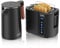 Arendo - Wasserkocher Toaster SET - Edelstahl - Wasserkocher mit Temrpatureinstellung - 45-100 Grad - Warmhaltefunktion - Toaster 2 Scheiben mit Touch Display - mit Brötchaufsatz - Schwarz Matt