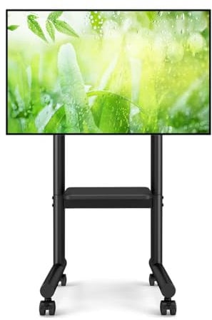 5Rcom Supporto TV Mobile - Carrello Regolabile con Ruote per TV 32-70 Pollici, fino a 50 kg, con Ripiano (LCD/LED/OLED)