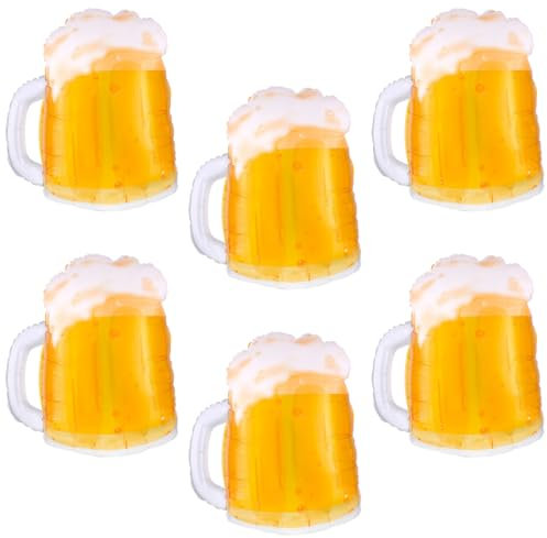 6 pièces, ballons à bière, ballon en aluminium à bière XXL, décoration de festival de fête à thème de bière, accessoires de bière, festivals de bière (thème de la bière)