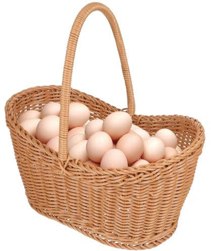 Amosfun Geflochtener Korb Mit Deckel Für Aufbewahrung Blumenkorb Aus Rattan-imitat Für Dekoration Geschenkverpackungskorb Für Blumenarrangement-zubehör Für Picknicks Und Camping