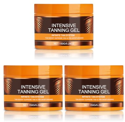 Intensive Tanning Gel, Karottenöl Selbstbräuner, Shine Brown Bräunungsbeschleuniger Sonnencreme, Schnelle Bräunung Selbstbräuner Gel für Gesicht und Körper, Bräunungsgel für schnelle Bräunung (3PC)