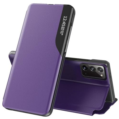 Mobile Phone Case for Samsung Galaxy Note 20 Case Clear View Foldable Leather Flip Cover for Samsung Note 20 Case with Stand 360° Shockproof Scratch-Resistant Flip Case Protective Case Galaxy Note 20