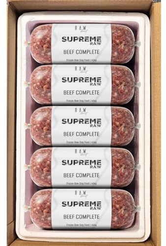 RAW DIRECT Supreme Raw Frozen BARF Dog Food - 454g Rolls - Variety Flavours – Box of 10, 20, 30 Rolls - Premium Natural Barf Diet - High-Protein, Grain-Free & Nutrient-Rich (30, BEEF COMPLETE)