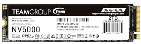 Team Group Nv5000 2 Tb M.2 Pci Express 4.0 Nvme 3d Nand (team 2tb Nv5000 M.2 Pcie 4.0 Ssd)