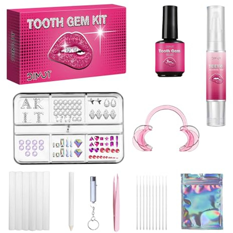 Tooth Gem Kit,Zahnstein Set，Zahnschmuck Set,DIY Kristall-Dekoration für Zähne,glänzende abnehmbare Zahnschmuck-Ornamente，für Cosplay-Party-Dekoration