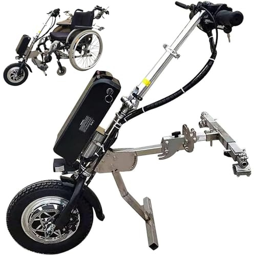 Elektrischer Handradaufsatz für Rollstühle - 500W Motor, Frontlicht, Stoßdämpfer, 3 Geschwindigkeiten, 70Km Reichweite, verbesserte Mobilität und Outdoor
