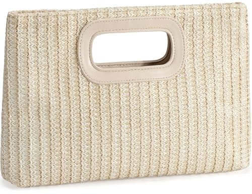 WantGor Clutch-Taschen für Frauen, Abendtasche formelle Handtaschen Schulter Crossbody-Taschen mit Top-Griff für Strandpartys Hochzeiten (Beige)