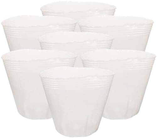 Operitacx 10Pcs Plastic Planter Inserts with Drainage Holes Lightweight Flower Pot Liners for Indoor Gardening and Balcony Plants