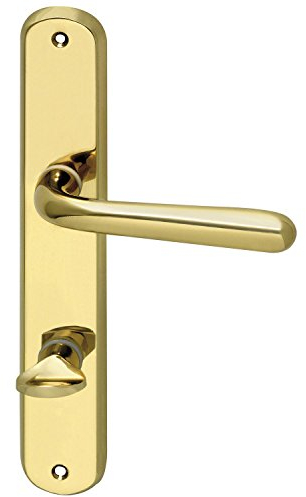 Marchesi 5x Drückergarnitur SONIA - auf Langschild WC Entfernung 90mm, für Türstärke 32-45mm, Messing poliert