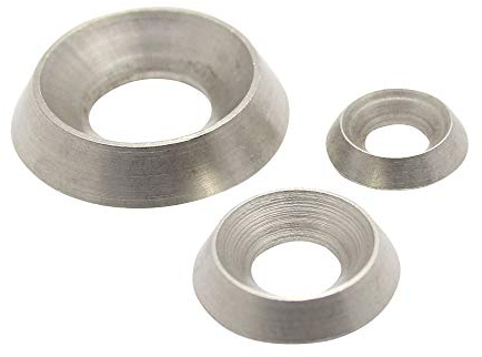 Schrauben-Rosetten gedreht für M3 Edelstahl A1 (50 Stück) - Scheiben für Senkschrauben, Zierscheiben Rosette