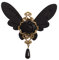 GRACEART Broche Papillon Noire Victorienne Lolita Girl Broche Gothique de Poitrine Broche de Revers Vintage