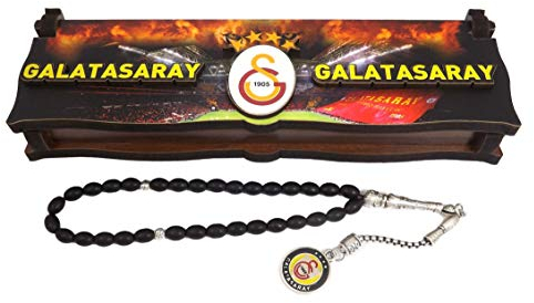 Gök-Türk Box Schatulle Aufbewahrung + Tesbih, Gebetskette 'Galatasaray GS' aus Holz Handgemacht (mit Gravur)