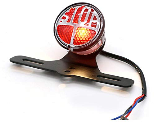 12V Motorcycle Red Rear Tail Brake Stop Light Lamp For Cafe Racer Chopper Bobber COD
