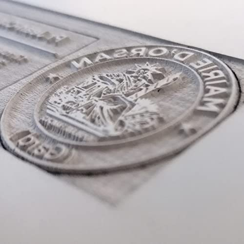 Textplatte für Trodat Metal Line 5215 - Selbstklebende Ersatztextplatte 8 zeilen -45 mm Durchmesser - Anpassbarer Abdruck des Stempels mit Gummidruck